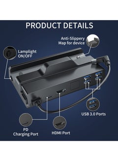 Excefore 6-in-1 Docking Station for Steam Deck, HDMI 2.0 4K@60Hz, USB-A 3.0, USB-C PD Port for Full Speed Charging - Compatible with Valve Stream Deck Accessories  - Image 4