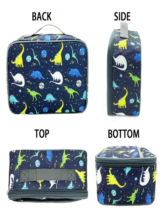 Kulle Dinosaur Lunch Box for Kids, Insulated Lunch Bag for Boys, Large Capacity Thermal Tote for School, Office, Daycare - Dinosaur Planet Design, Washable & Leakproof - Image 4