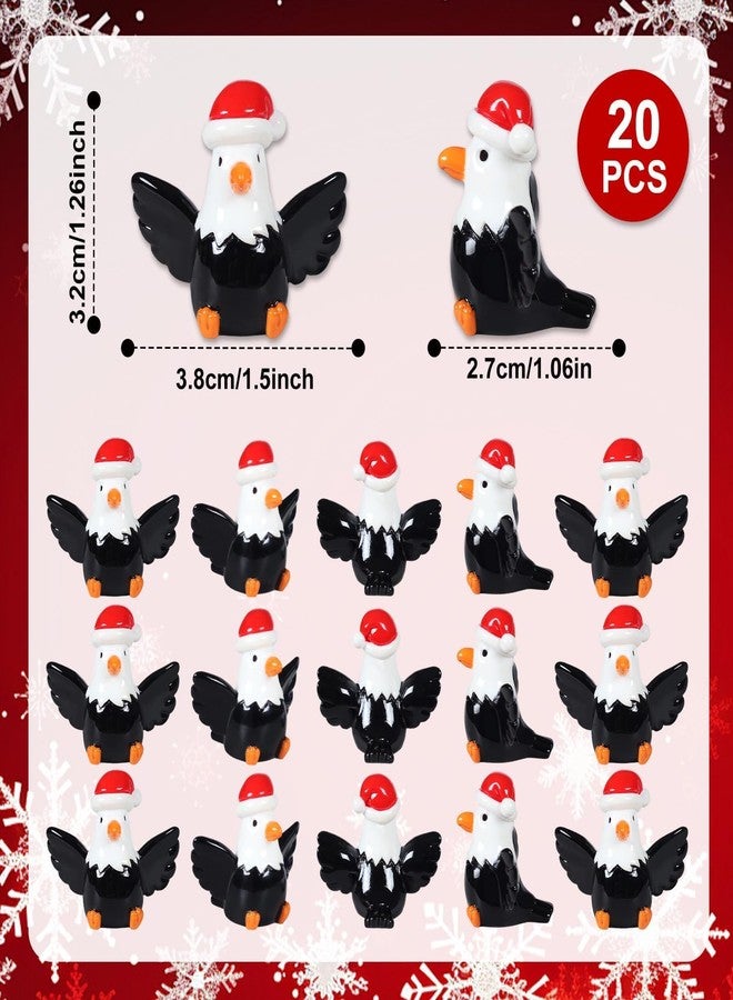 DASHUAIGE 20 Pcs Christmas Mini Bald Eagle Figurines, Resin Decor for Outdoor Garden, Independence Day & Holiday Displays (20) - Image 2