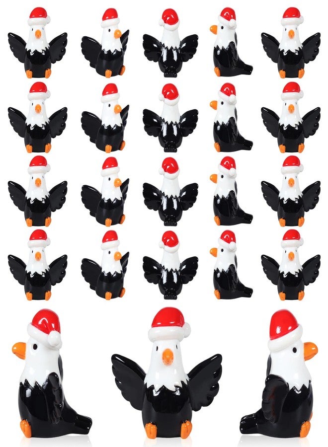 DASHUAIGE 20 Pcs Christmas Mini Bald Eagle Figurines, Resin Decor for Outdoor Garden, Independence Day & Holiday Displays (20) - Image 1