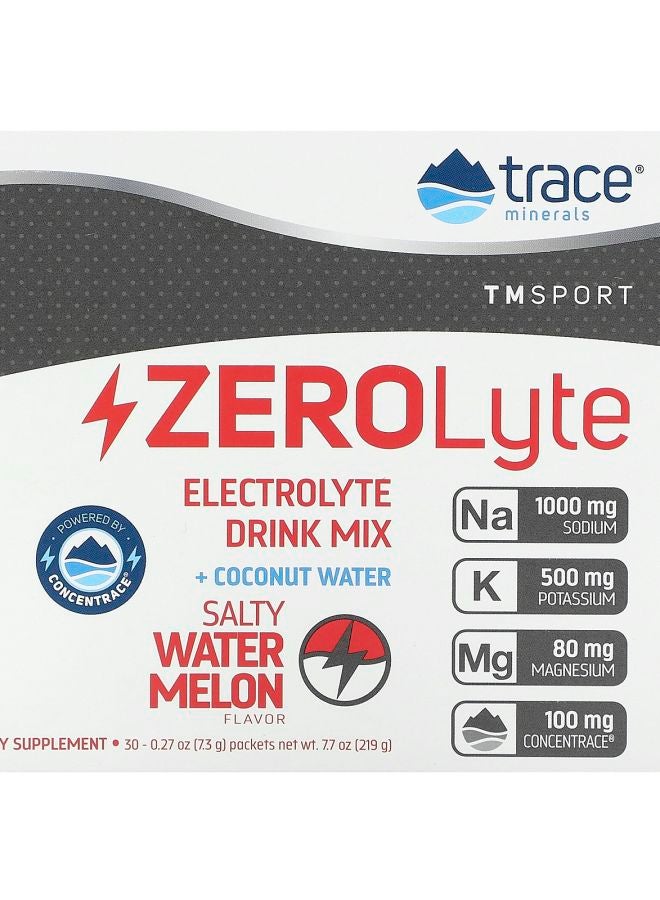 Trace Minerals TM Sport ZeroLyte Electrolyte Drink Mix Salty Watermelon 30 Packets 0.27 oz (7.3 g) Each