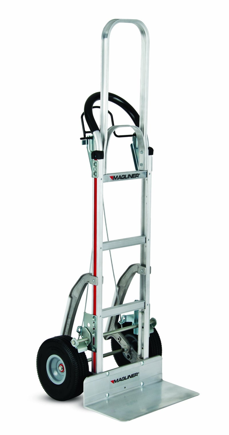 Magliner Magliner NPK122G2C5C Aluminum Paddle Brake Hand Truck U Frame Extension Loop Handle Foam Filled 10 Wheels 60 Height x 212 Wide x 2012 Depth 500 lb Load Capacity 