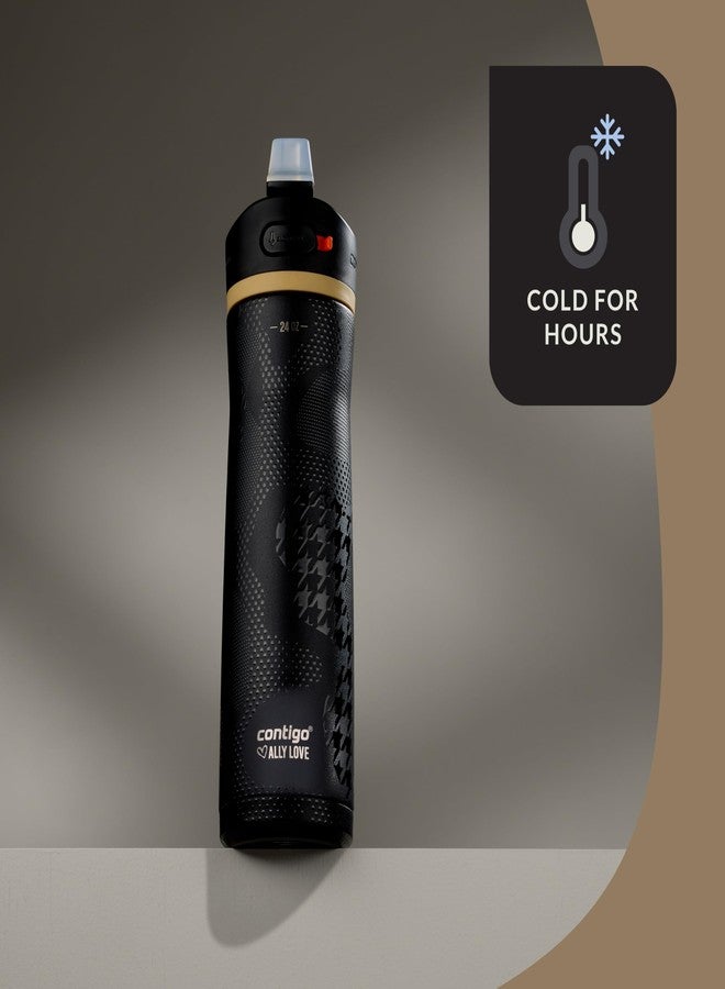 Contigo x Ally Love Stainless Steel Vacuum-Insulated Water Bottle with AUTOSPOUT Easy-Clean Lid, Leak-proof Drinking, Keeps drinks cold for 24 hours, BPA-Free, 24oz., Ashland Chill 2.0, Licorice - Image 5