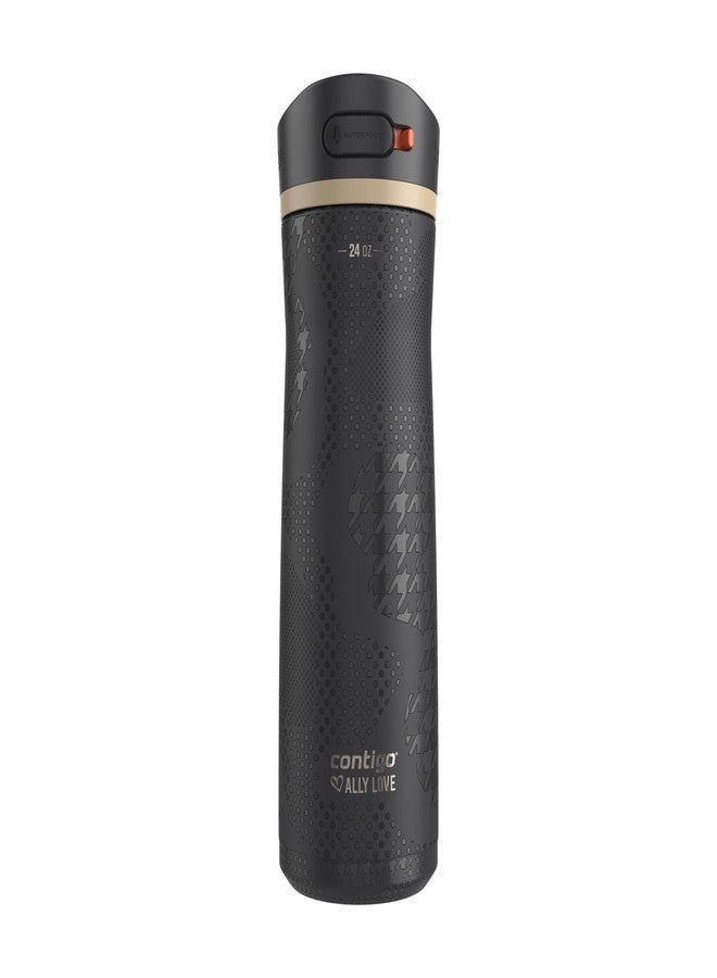 Contigo x Ally Love Stainless Steel Vacuum-Insulated Water Bottle with AUTOSPOUT Easy-Clean Lid, Leak-proof Drinking, Keeps drinks cold for 24 hours, BPA-Free, 24oz., Ashland Chill 2.0, Licorice - Image 1