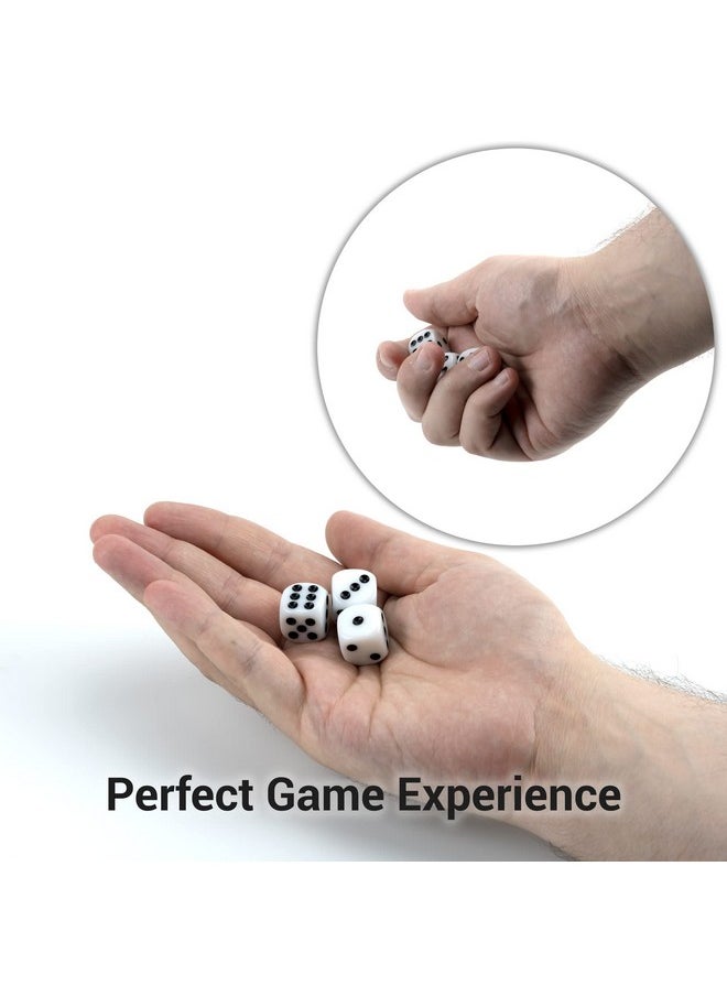 IFAMIO 50 Pack 16MM White Dice Set Acrylic Rounded Six Sided D6 Dice Cubes with Black Pips Dots for Board Games, Parties, Fun, DIY  - Image 5