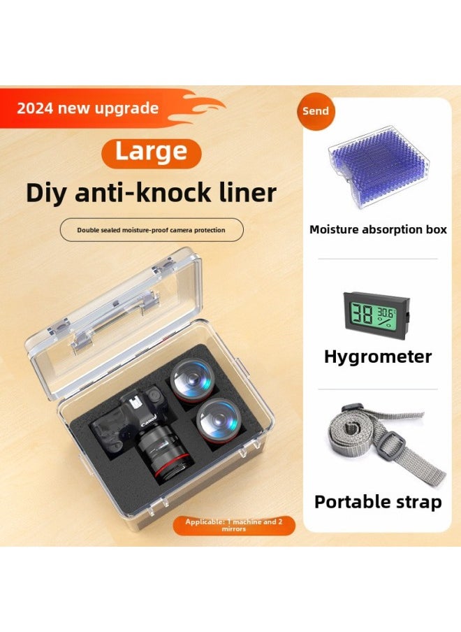 Generic - Camera Moisture-proof Box SLR Lens Drying Box Photographic Equipment Electronic Components Hygrometer Tea Mildew-proof Seal-Color:Large Size  Comes With Moisture Absorption Box + Humidity Meter + Strap - - Image 1