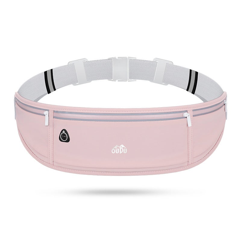 Multi-Pocket Large Capacity Sports Fanny Pack Lotus root starch color [increase three pockets]] 