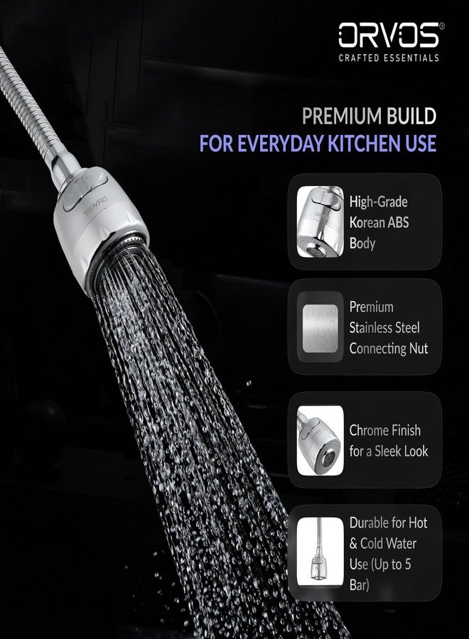 Orvos Kitchen Faucet Extender - Helix, High Grade ABS Material Body, with Premium Stainless Steel Tube and Connecting Nut, Two modes with larger coverage, for high end luxury kitchens - Image 4