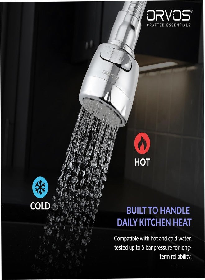 Orvos Kitchen Faucet Extender - Helix, High Grade ABS Material Body, with Premium Stainless Steel Tube and Connecting Nut, Two modes with larger coverage, for high end luxury kitchens - Image 3