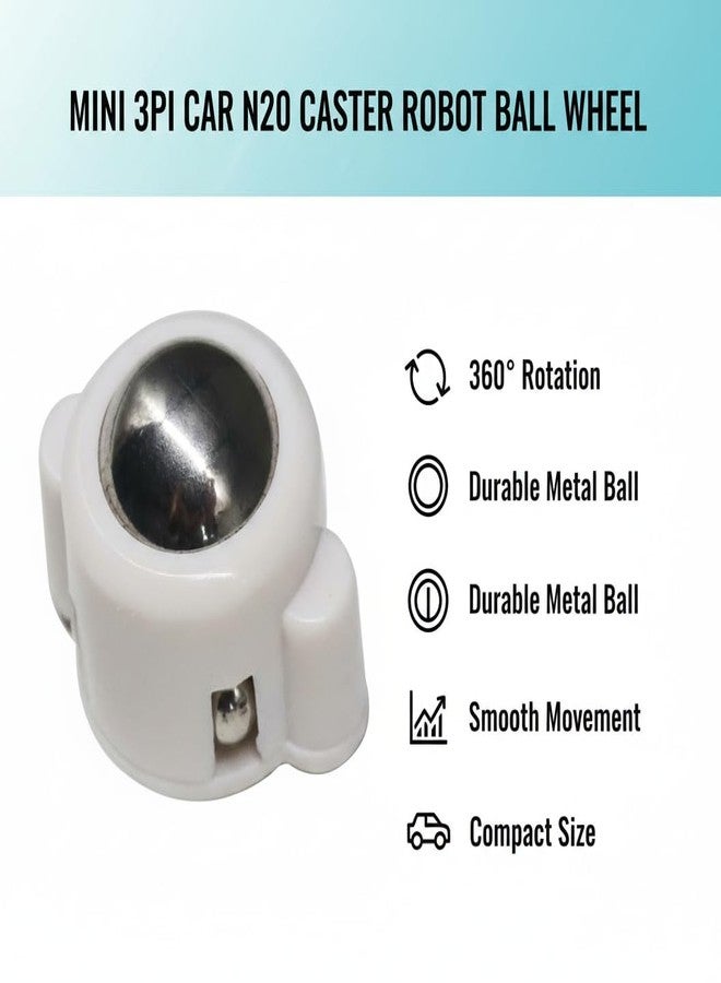 QBM MINI 3PI Car N20 Caster Robot Ball - 360° Universal Metal Swivel Ball Wheel for Arduino Smart Car, DIY Robotics Chassis & STEM Projects (Pack of 4) - Image 4