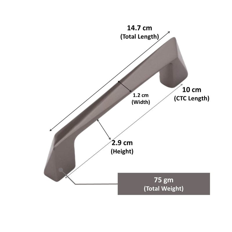 ATOM Atom 45 inches Zinc Cabinet Pull Handle Black Matt Finish Office Wardrobe Furniture Kitchen Drawer Push Bar 223 Pack of 2  - Image 3