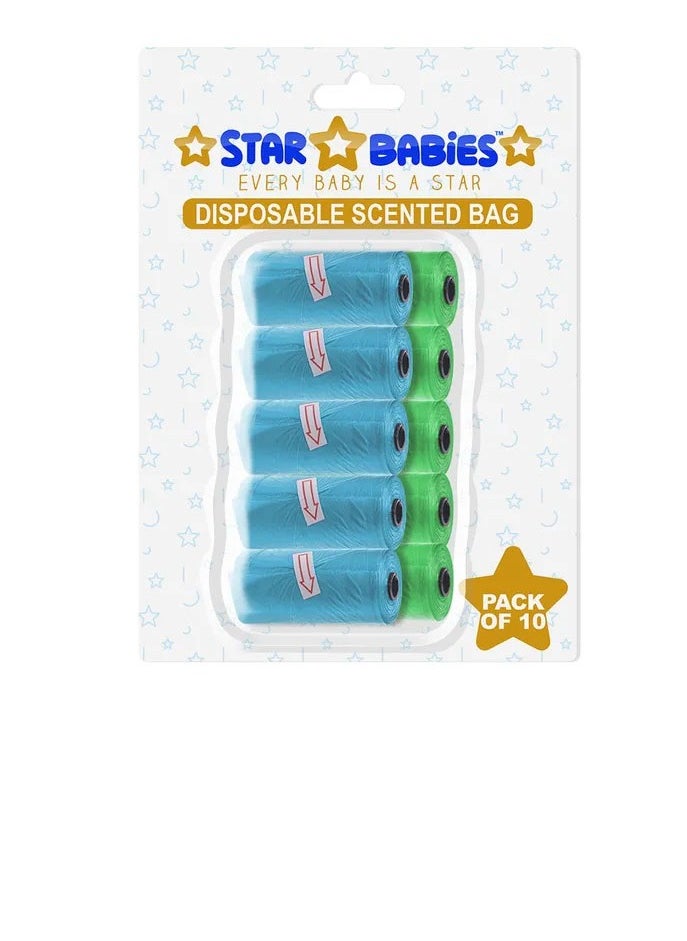 STAR BABiES Star Babies - Scented Bag Blister - Pack of 10/150 Bags - Blue & Green  - Image 1