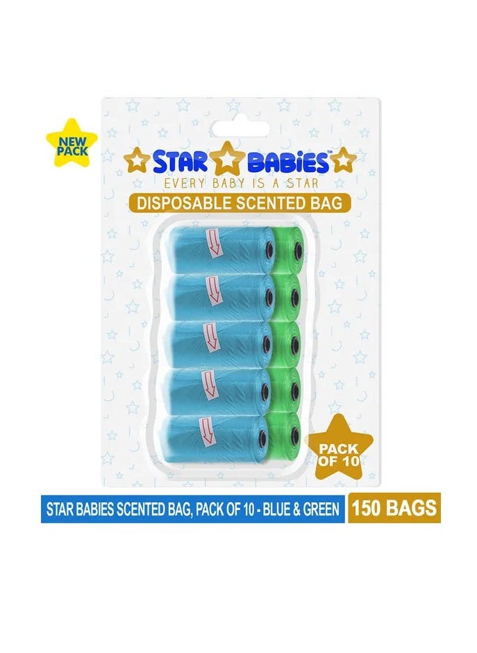 STAR BABiES Star Babies - Scented Bag Blister - Pack of 10/150 Bags - Blue & Green  - Image 4