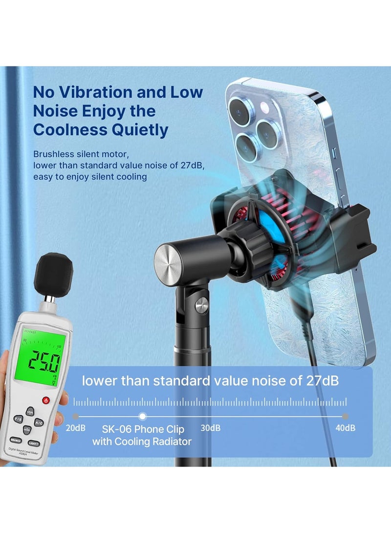 General Mobile phone stand with mobile phone cooler, desktop mobile phone live with mobile phone cooling fan, compatible with all mobile phones  - Image 4
