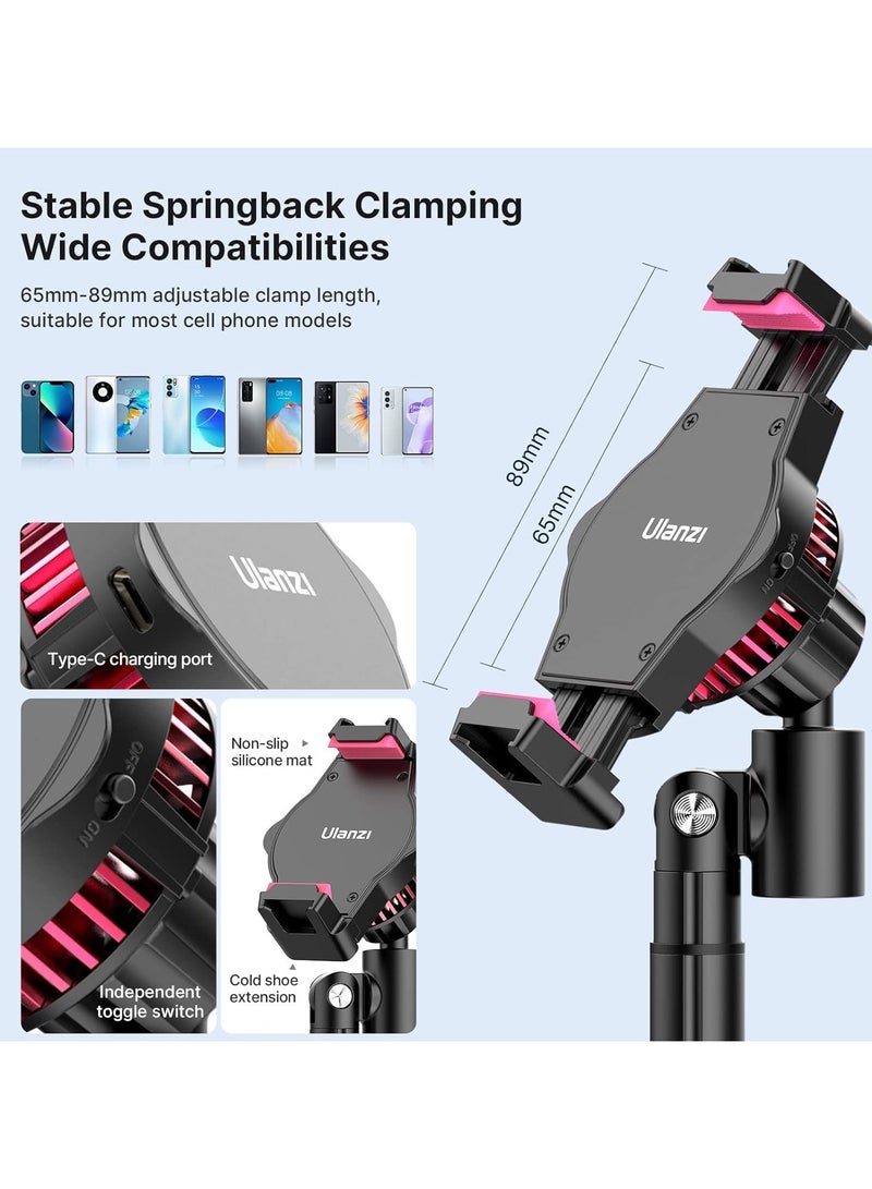General Mobile phone stand with mobile phone cooler, desktop mobile phone live with mobile phone cooling fan, compatible with all mobile phones  - Image 5