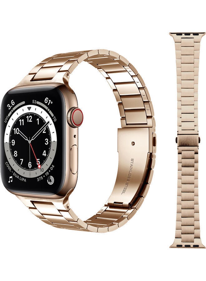 NIBEMINENT Replacement Band For Apple Watch Series 1/2/3/4/5/6/SE 38/40mm Official Gold - Image 1