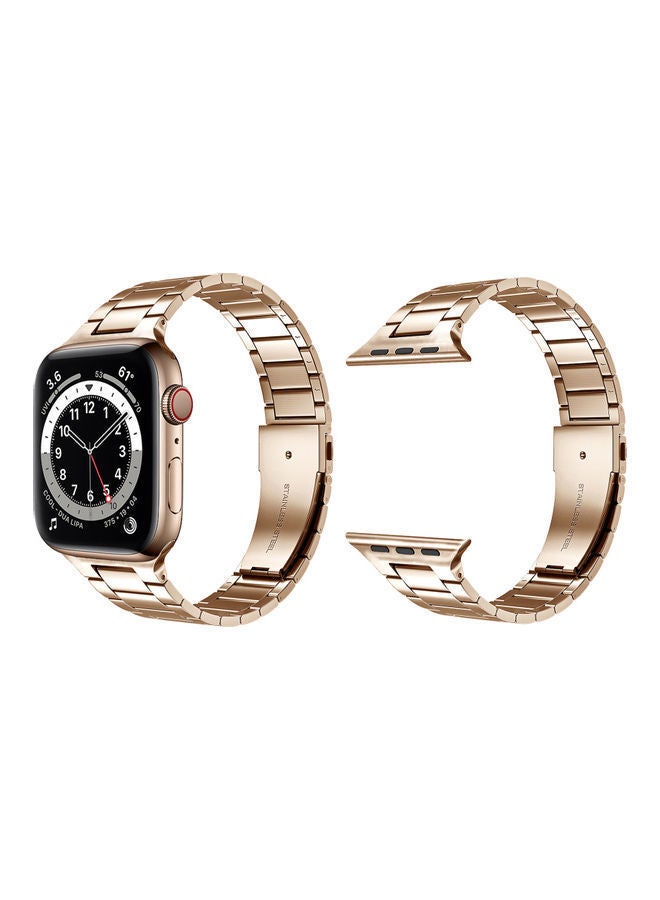 NIBEMINENT Replacement Band For Apple Watch Series 1/2/3/4/5/6/SE 38/40mm Official Gold - Image 2