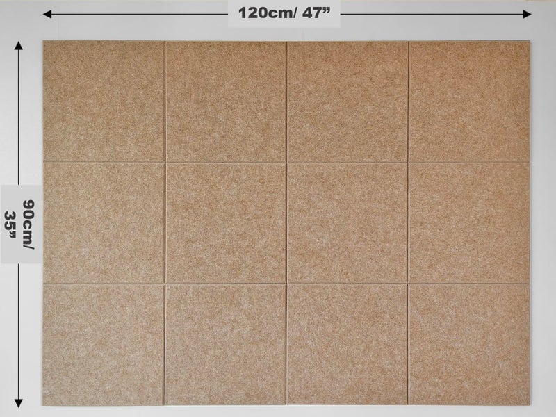 DECORITA Large Cork Board Alternative - 11.8x11.8x0.35 Inches 12 Pack Felt Wall Tiles with Safe Removable Adhesive Tabs, Cork Board 48 x 36 48 x 72 for Office Large Cork Boards for Walls - Gray White - Image 2