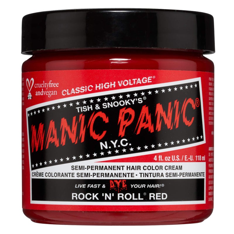 Manic Panic مانيك بانك كلاسيك روك إن رول أحمر صبغة شعر شبه دائمة - صبغة شعر حمراء دافئة متوسطة للنساء والرجال تدوم 4-6 أسابيع - نباتية، خالية من الأمونيا وخالية من القسوة - إنشاء ومزج درجات مخصصة (4 أونصات) - Image 1