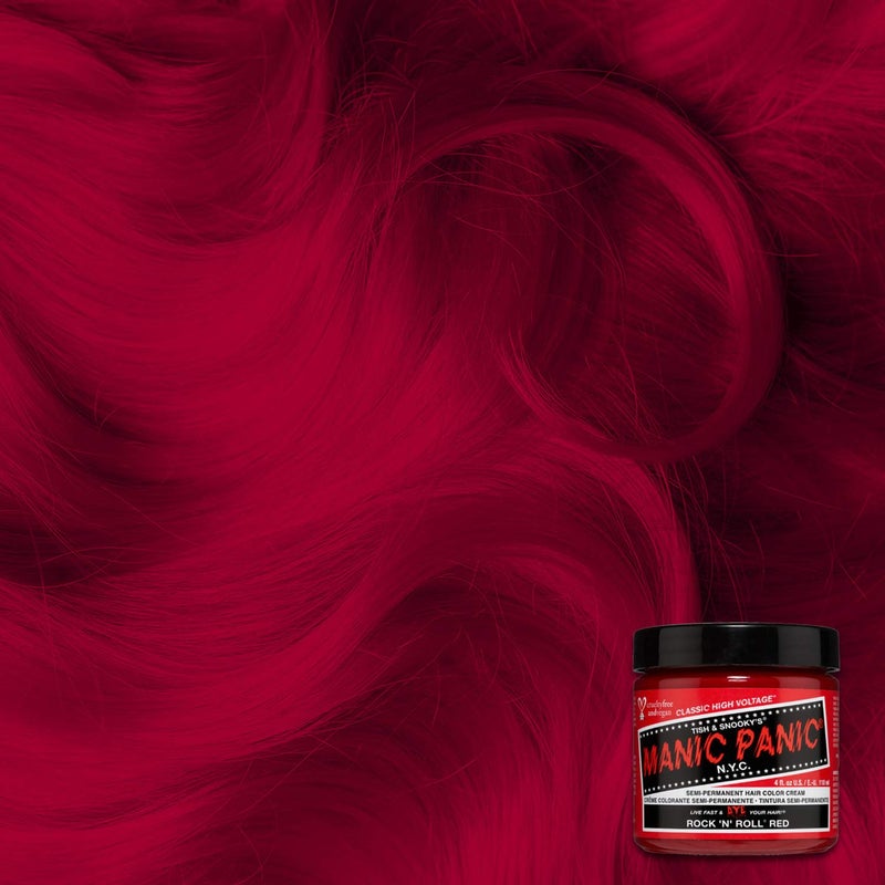 Manic Panic مانيك بانك كلاسيك روك إن رول أحمر صبغة شعر شبه دائمة - صبغة شعر حمراء دافئة متوسطة للنساء والرجال تدوم 4-6 أسابيع - نباتية، خالية من الأمونيا وخالية من القسوة - إنشاء ومزج درجات مخصصة (4 أونصات) - Image 3