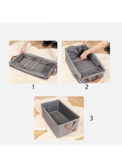 KWER KWER Collapsible Fabric Storage Cubes Organizer with Handles Foldable Storage Baskets for Organizing Toys Books Shelves Closet Large Storage Box with Handles GreyPack of 2  - Image 3