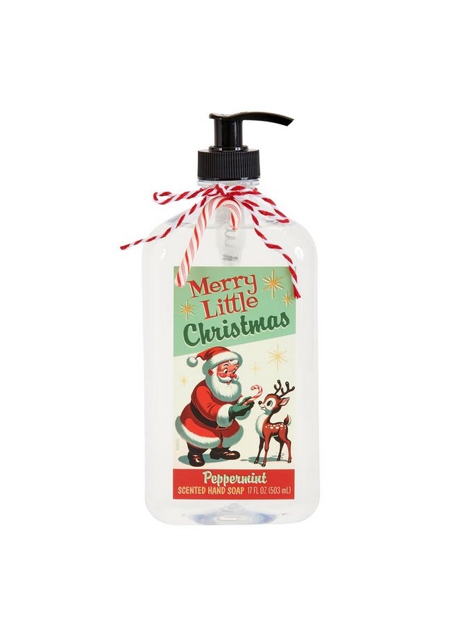 San Francisco Soap Company Mid Century Santa Hand Soap (17 Fl Oz) | Peppermint | Dye-Free Hand Soap | Perfect Holiday Gift | Unisex 