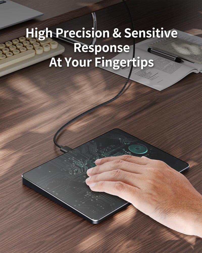 ProtoArc Wired USB Trackpad for Windows 10/11, Large High-Precision T1 Wired Trackpad Mouse with Multi-Gesture, Ultra Slim Portable Aluminum Touchpad Mouse for Computer/Desktop/Laptop, Black - Image 5