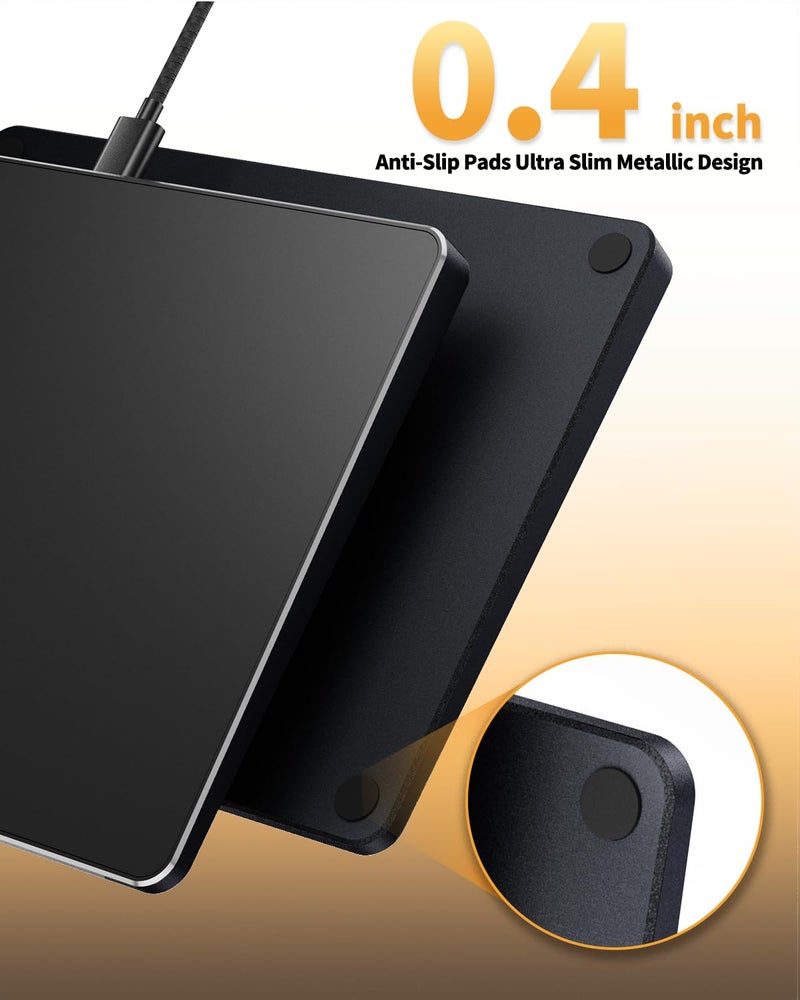 ProtoArc Wired USB Trackpad for Windows 10/11, Large High-Precision T1 Wired Trackpad Mouse with Multi-Gesture, Ultra Slim Portable Aluminum Touchpad Mouse for Computer/Desktop/Laptop, Black - Image 3