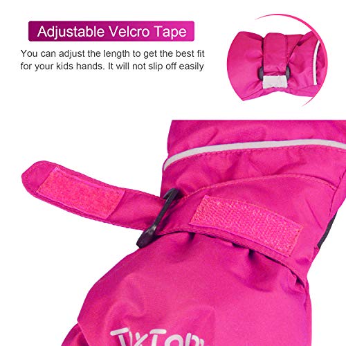 ThxToms Kids Warm Winter Waterproof Snow Gloves for Outdoor Sports Snowboard, Toddler Bulky Ski Gloves for Boys Girls 3-14 Years Old - Image 4