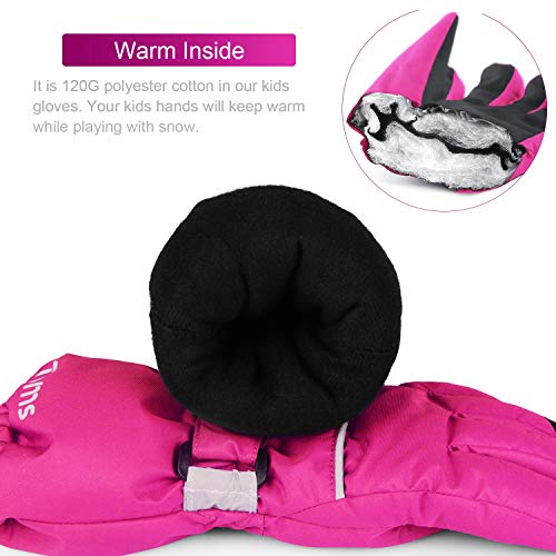 ThxToms Kids Warm Winter Waterproof Snow Gloves for Outdoor Sports Snowboard, Toddler Bulky Ski Gloves for Boys Girls 3-14 Years Old - Image 3