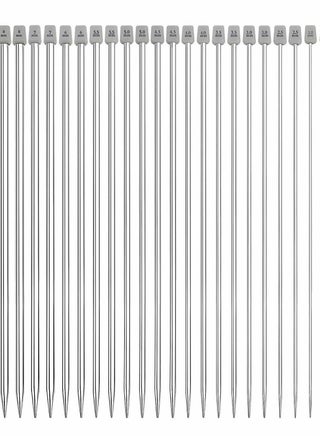 Knitting Needle Set, Stainless Steel, Straight Single Pointed Needles, DIY Sweater Gift, Locking Stitch Markers (11 Pairs, 25cm Length) - pzsku/Z4B72F4CAB3D240F35C86Z/45/_/1666868551/26c530f4-caf4-4ee6-b4b5-416604a5aa6f
