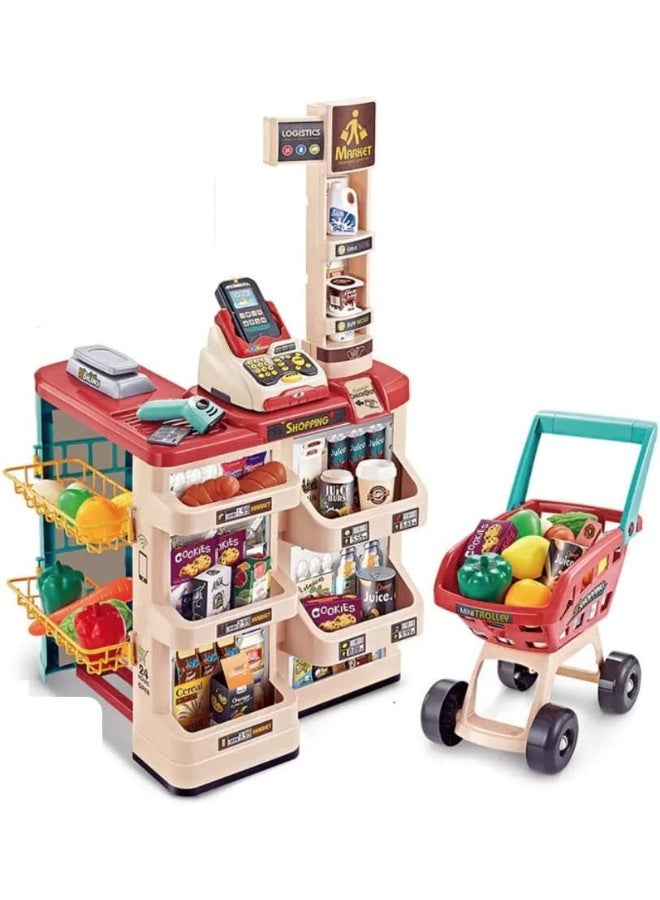 HOME Supermarket for Kids - 48 Interactive Play Pieces. Let your child experience a real shopping experience with the interactive HOME Supermarket! Battery operated - fully interactive. The perfect gift for children aged 3 and up - a fun educational toy! - Image 3
