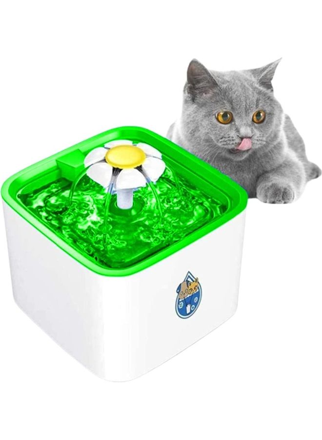 NIBEMINENT Automatic Pet Drinking Water Fountain White/Green