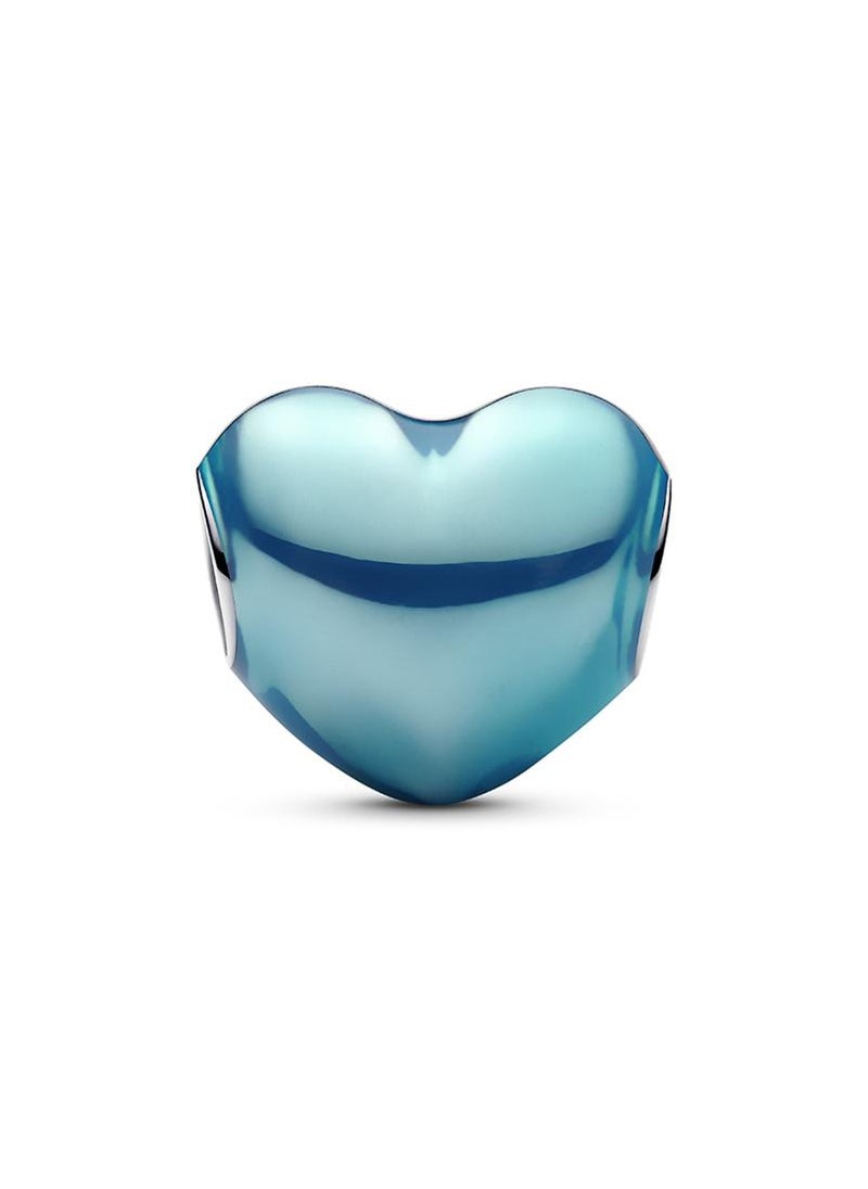 PANDORA Metallic Sky Blue Heart Charm  - Image 2