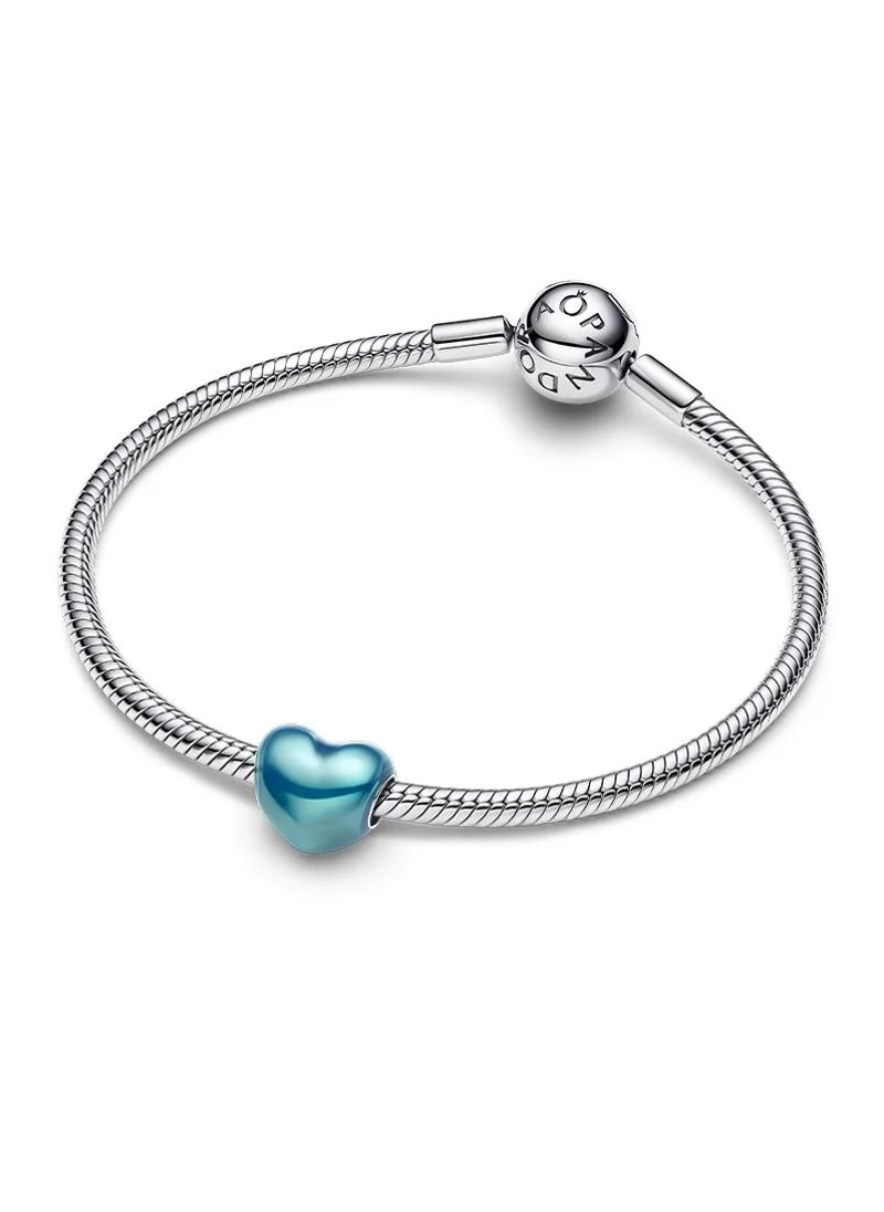 باندورا Metallic Sky Blue Heart Charm