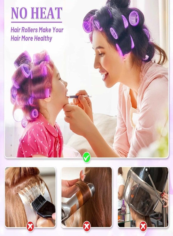 CESITRA Hair Roller Curler | Heatless Hair Curler Rollers for Women | 18pcs 3 Sizes Self Grip Hair Roller Set with 6 Bang Clips & 1 Comb | Jumbo Hair Roller Set for Women(25 Piece Hair Rolling Set) - Image 4
