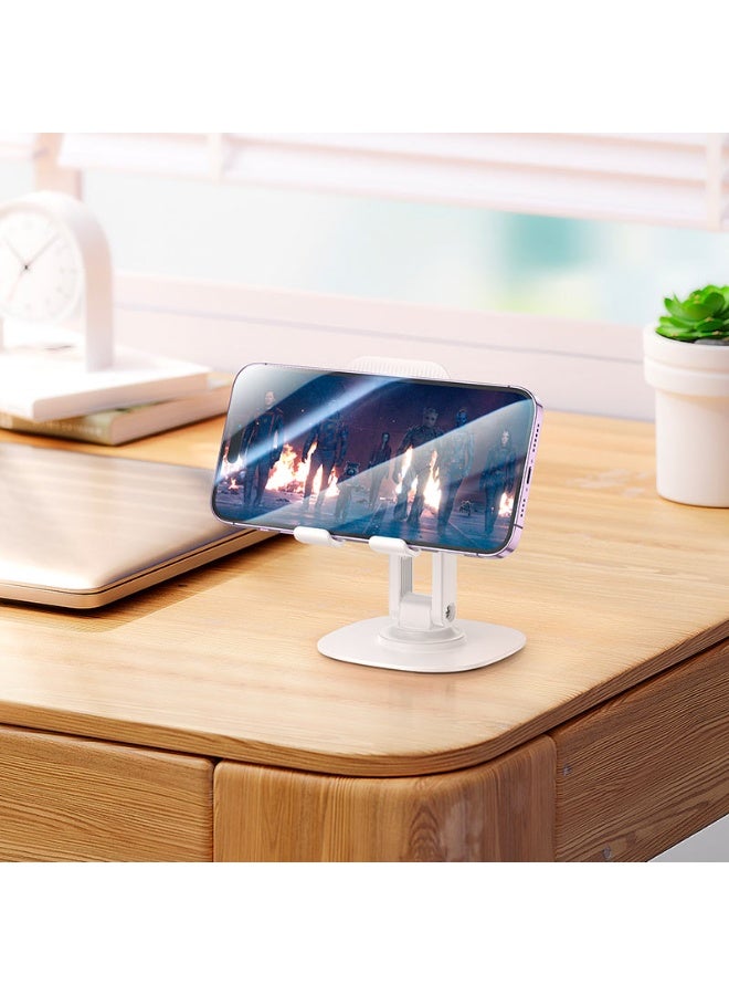 HOCO HD6 Premium Adjustable Folding Phone Desktop Stand for Comfortable Viewing In White - Image 3