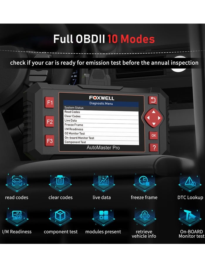 Foxwell Car Scanner NT604 Elite OBD2 Scanner ABS SRS Transmission, Check Engine Code Reader,Diagnostic Scan Tool with SRS Airbag Scanner, Car Diagnostic Scanner for All Cars with Battery Test - Image 3