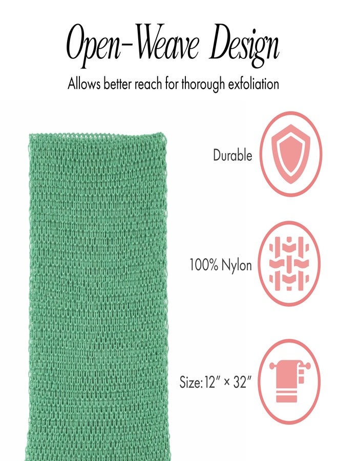 Spa Savvy African Net Sponge, 2 Pack Exfoliating Body Scrubber for Deep Cleansing and Smooth Skin, 12 x 32 Inch, Green and Black - Image 5
