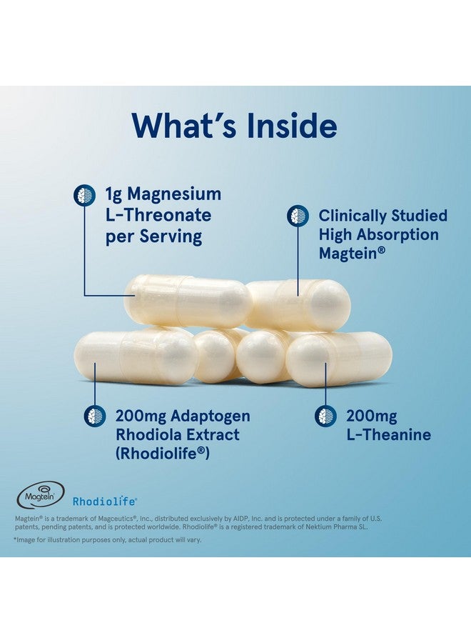 Jarrow Formulas MagMind Stress Resistance with Magtein 1g, L-Theanine and Rhodiolife, Dietary Supplement for Occasional Fatigue and Stress, 60 Veggie Capsules, 30 Day Supply - Image 2