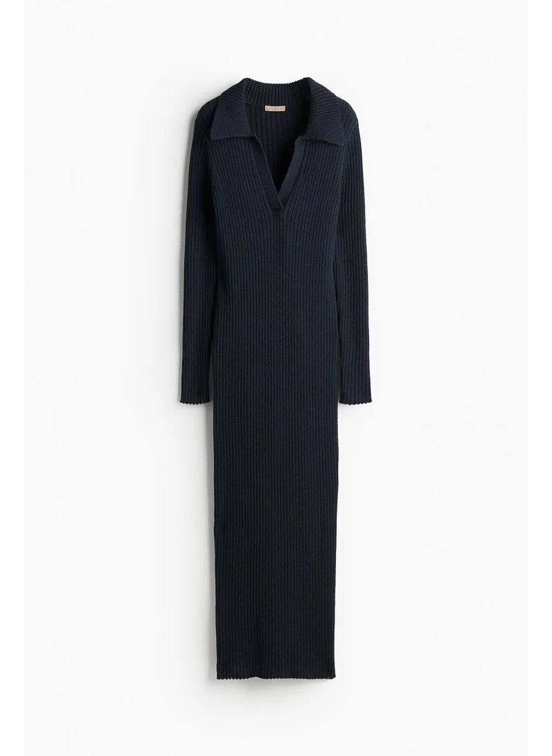 H&M Rib-knit collared dress