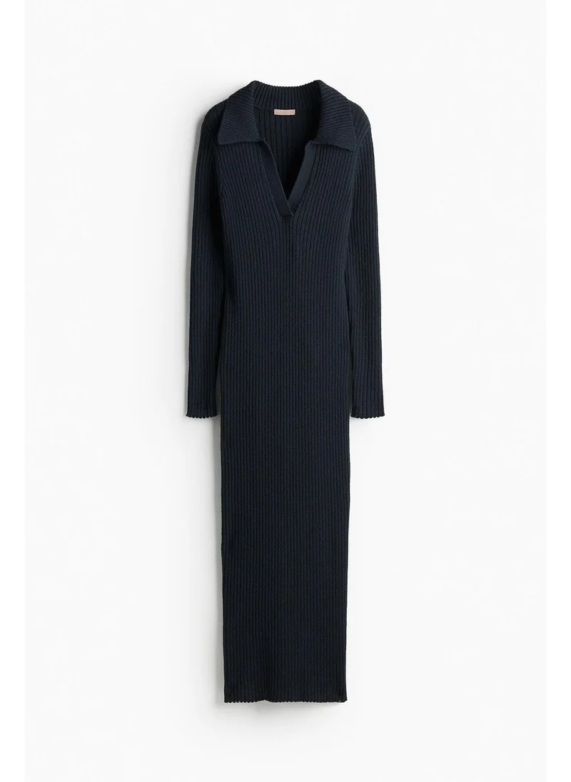 H&M Rib-knit collared dress