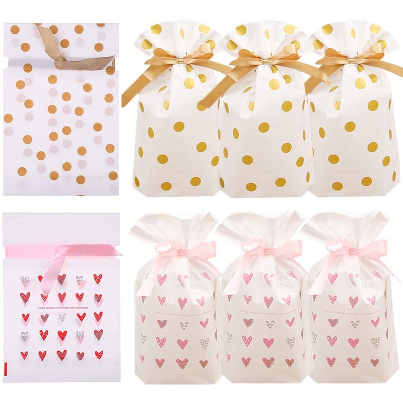 Enjonar 24pcs Treat Bags Party Favor Bags Plastic Drawstring Gift Bag Candy Goodies Bag Gift Wrapping Package for Birthday Wedding Baby Shower Bridal Shower Holiday Party - Image 3