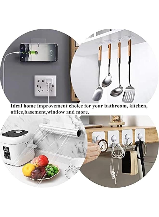 Adhesive Hooks for Hanging Heavy Duty Wall Hooks Self Adhesive Towel Coat Hooks Waterproof Transparent Hook for Bathroom Shower Kitchen Keys Door Outdoor Home Improvement Utility Hook 12 Pack - Image 5