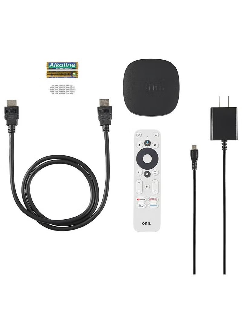 ONN - Google TV 4K UHD Streaming Media Box with Voice Remote | Smart Android TV Box with Ultra HD Picture Quality | Fast WiFi Performance, HDMI Compatible | Easy Setup for Netflix, YouTube, Prime Video, Disney+ & More | Smart Home & Voice Control Enabled - Image 1