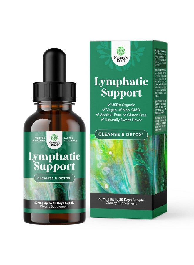نايتشرز كرافت قطرات تصريف لمفاوي عضوية معتمدة - مكمل غذائي عشبي لتطهير الجهاز اللمفاوي ودعم المناعة مع مستخلص إشنسا جولدنسيل وبرسيم أحمر - نباتي، غير معدل وراثيًا، خالٍ من الكحول والسكر - 30 حصة - Image 1