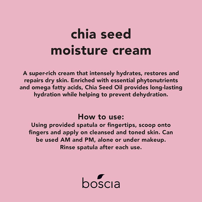 boscia Chia Seed Moisture Cream - Vegan, Cruelty-Free, Natural Skin Care - Sensitive Skin Face Lotion with Elderberry, Vitamin A, Vitamin B6, Vitamin C & Vitamin E - For Dry Skin Types - 1.61 Oz - Image 2
