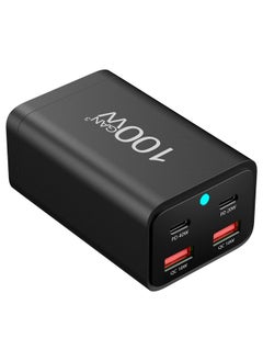 Generic PD 100W 4 Port Desktop Charger UK Version With 40W USB C Braided Cable Black  - Image 1