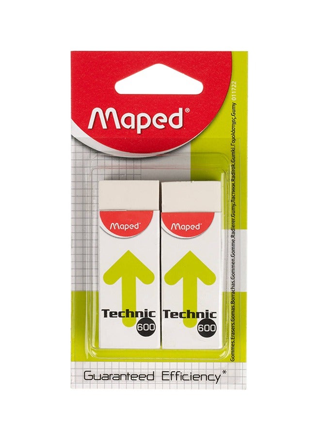 Maped 4-Piece Technic 600 Eraser White - Image 1