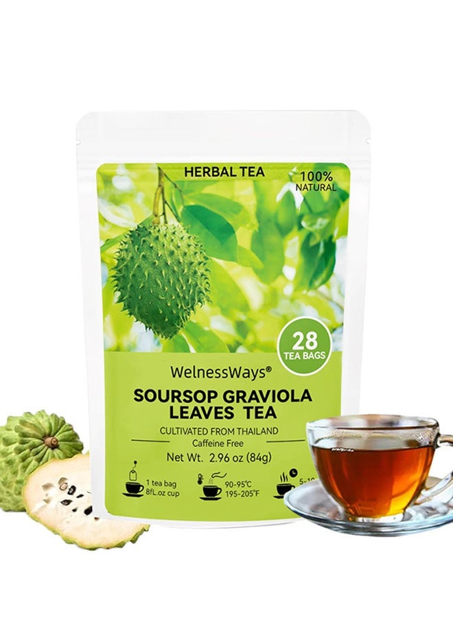 طريقة الرعاية Soursop Graviola أوراق الشاي 84g، تعزز عملية الأيض والمناعة، خليط الأعشاب الطبيعية الأصلي Soursop Graviola أوراق الشاي، 28 أكياس الشاي - Image 1